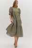 Pretty And Poised Floral Midi Dress-Green