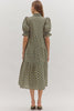 Pretty And Poised Floral Midi Dress-Green