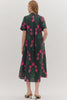 Brownstone Bliss Floral Midi Dress-Green