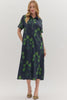 Brownstone Bliss Floral Midi Dress-Navy
