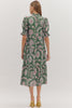 Season of Style Floral Midi Dress-Pine