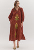Sunflower Fields Embroidered Maxi Dress