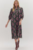 Midnight Sonata Botanical Midi Dress-Dark Olive