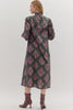 Midnight Sonata Botanical Midi Dress-Dark Olive