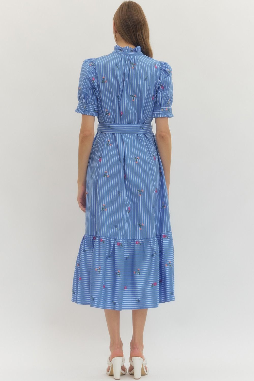 Nantucket Blooms Embroidered Midi Dress