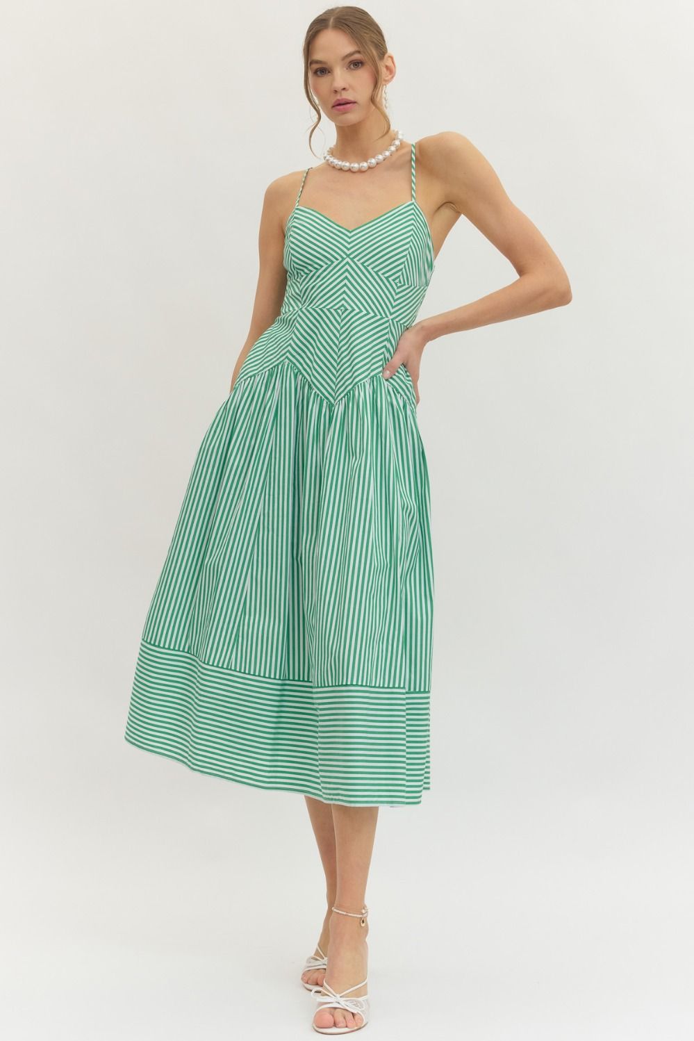 Marina Muse Midi Dress-Green