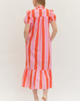 Sail Into Summer Midi Dress-Orange Pink