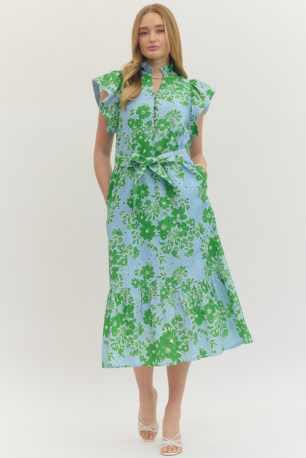 Delicate Petals Midi Dress