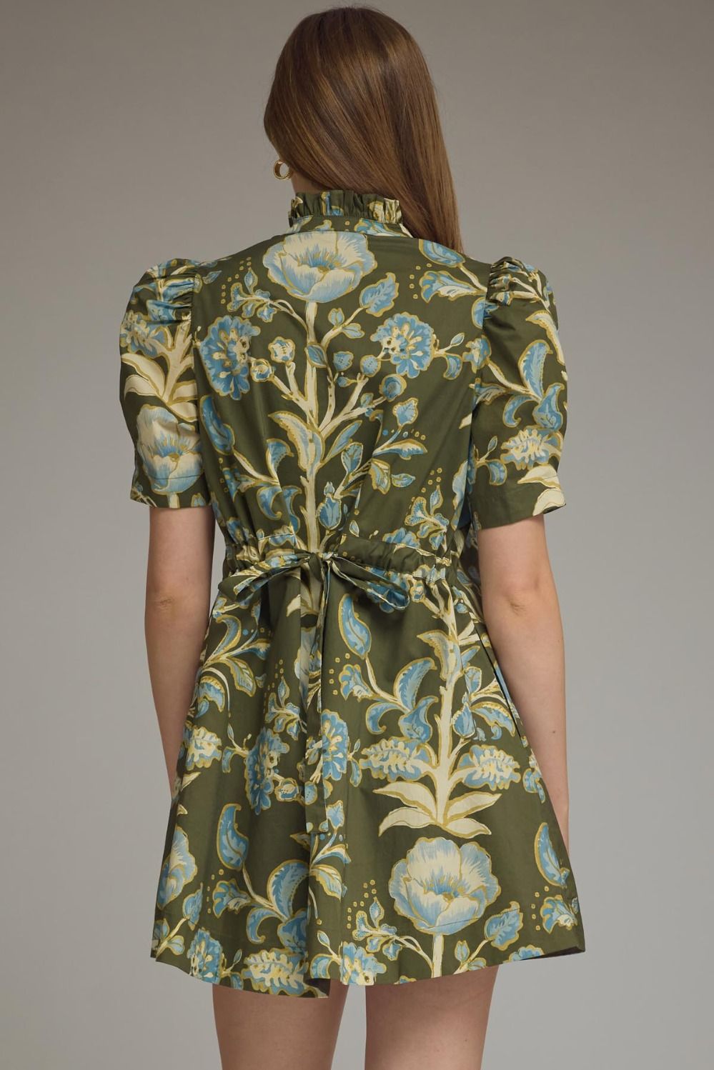 Bellemont Floral Mini Dress-Olive