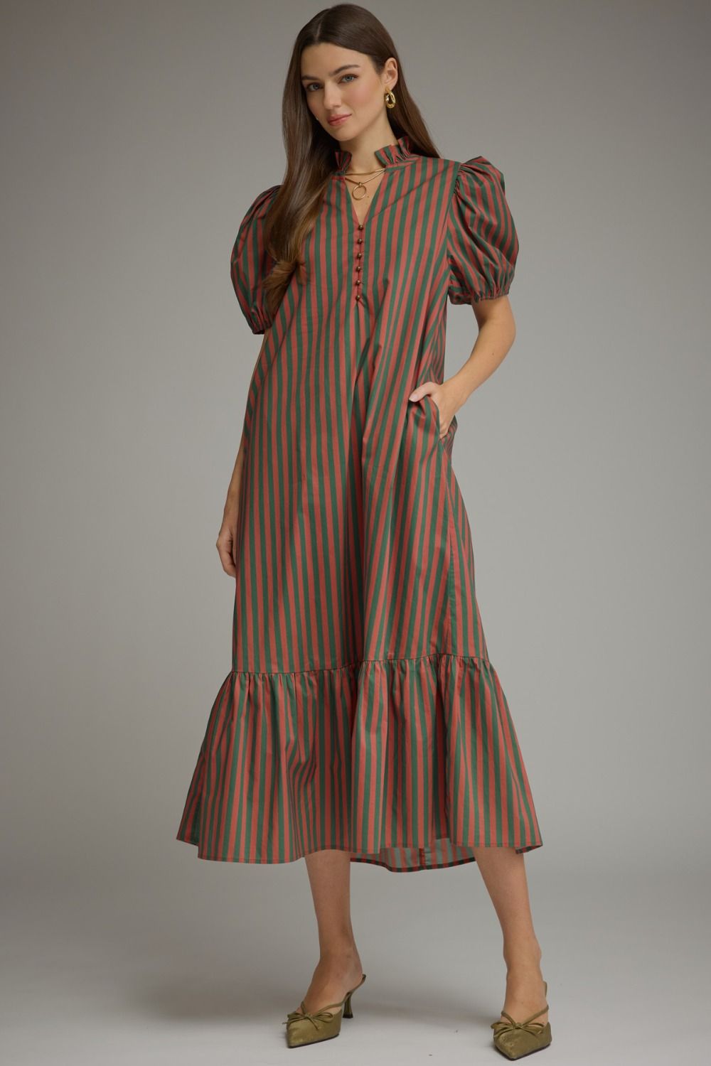 Clover Cottage Stripe Midi Dress