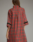Festive Wishes Plaid Mini Dress-Red