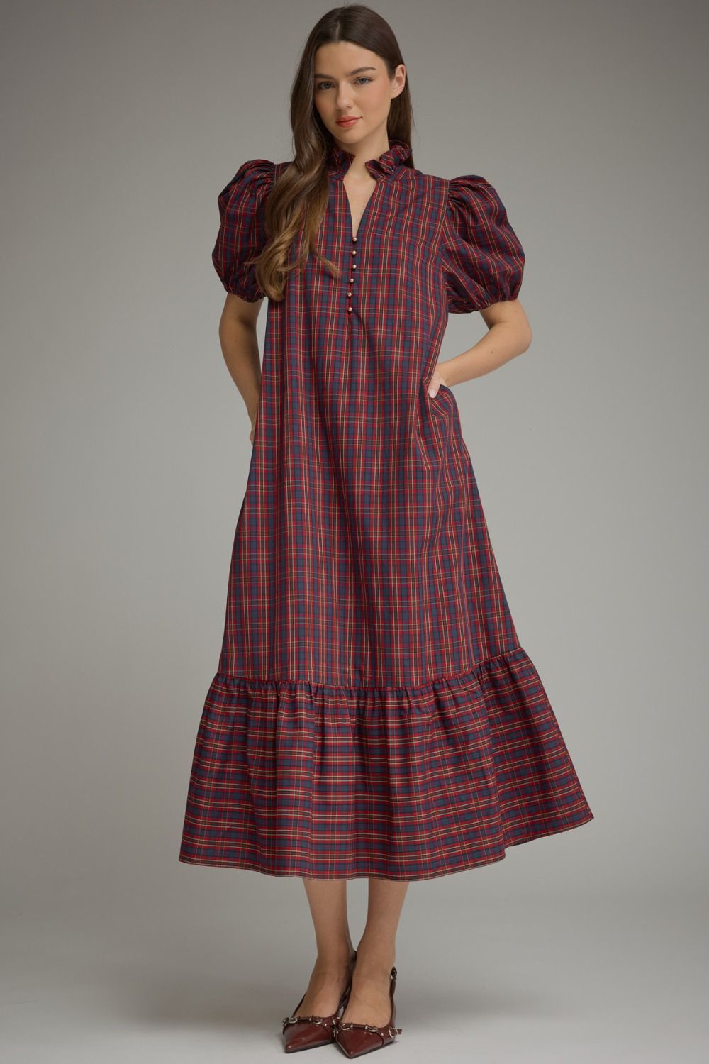 Westbury Plaid Midi Dress