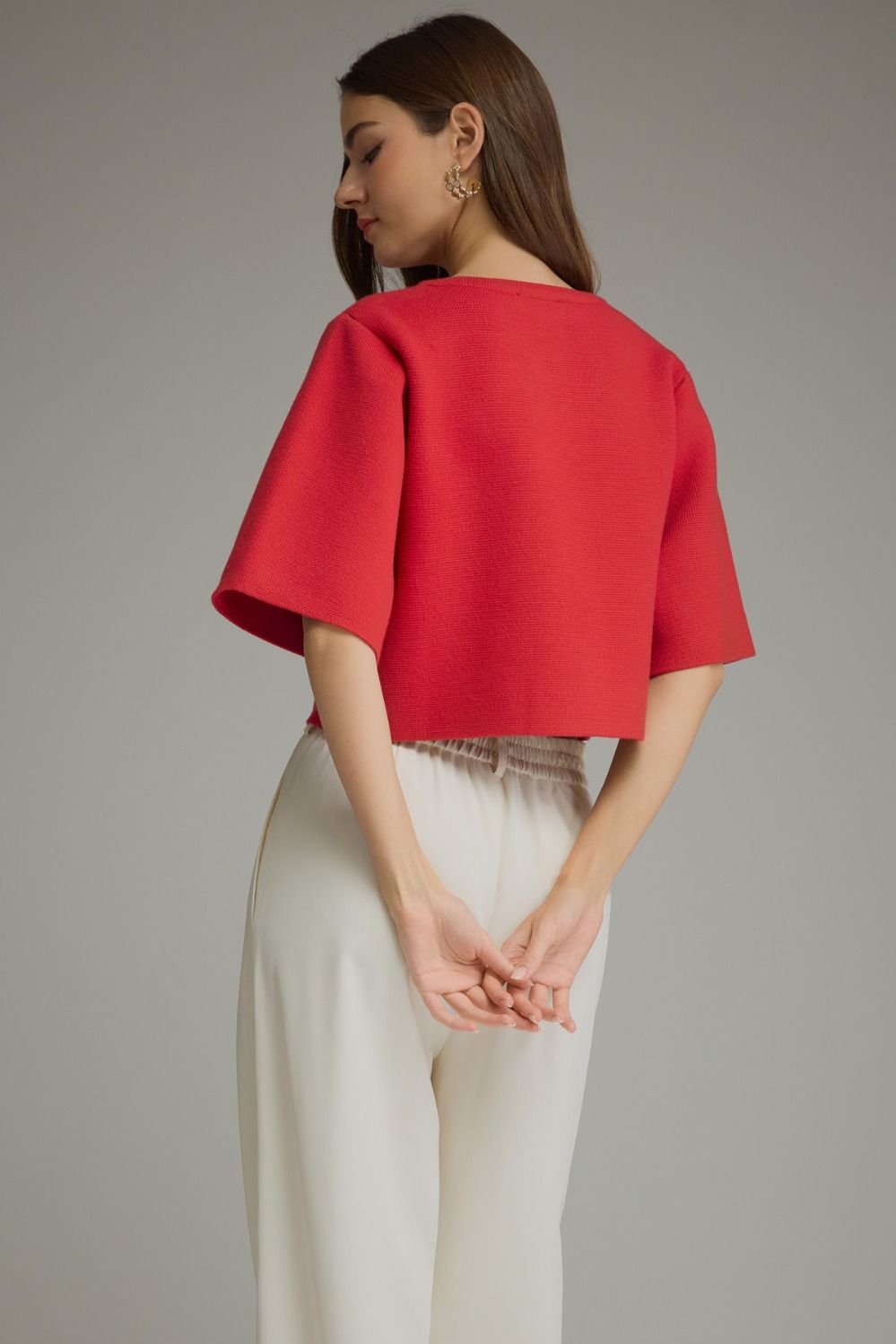 Oxford Knit Jacket-Red