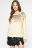 Sequin Burst Top- Natural