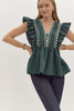 Perfect Day Peplum Top- Forest