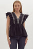 Perfect Day Peplum Top- Black