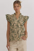 Elegant Approach Floral Top- Green