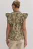 Elegant Approach Floral Top- Green