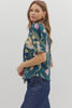 Vineyard Plans Floral Top-Teal