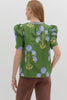 Tour The Town Floral Top-Green
