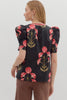 Tour The Town Floral Top-Black