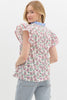 Peony Fields Flutter Sleeve Top