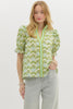 Floral Clouds Top-Green