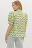 Floral Clouds Top-Green