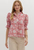 Bluebell Charm Floral Top-Marsala