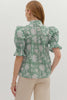 Bluebell Charm Floral Top-Forest