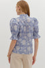 Bluebell Charm Floral Top-Indigo