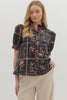 Delicate Dreams Floral Top-Black