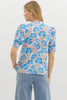 Blue China Floral Top