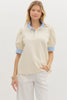 Stylish Staple Collared Top-Cream