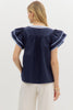 Del Mar Applique Top-Navy