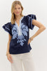 Del Mar Applique Top-Navy