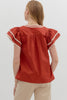 Del Mar Applique Top-Cinnamon