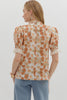 Carefree Charm Floral Top-Rust