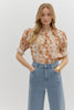 Carefree Charm Floral Top-Rust
