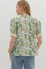 Carefree Charm Floral Top-Light Teal