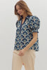 Hopeful Dreamer Floral Top-Navy