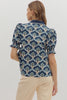 Hopeful Dreamer Floral Top-Navy
