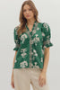 Greenhouse Florals Print Top-Green