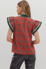 So Charmed Plaid Top-Red