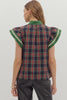 So Charmed Plaid Top-Navy