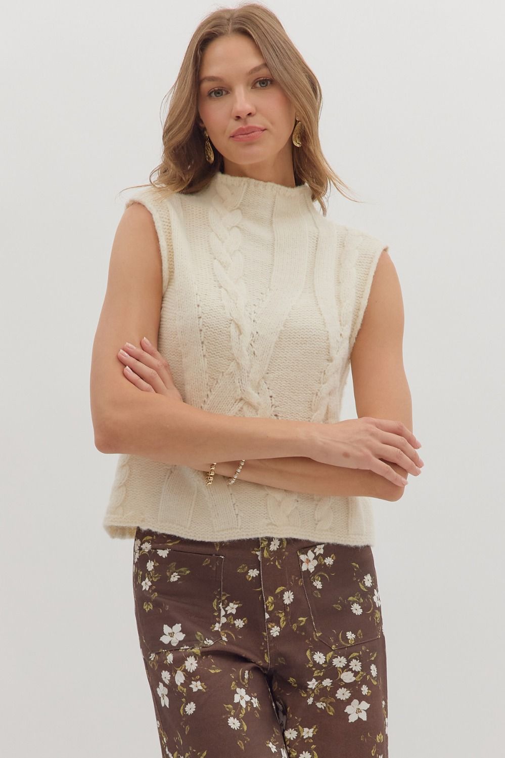 Cult Classic Mock Neck Sweater-Cream