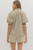City Time Striped Top-Olive