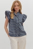 Denim Daisies Embroidered Top