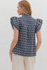 Denim Daisies Embroidered Top