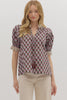 Blossom Drift Botanical Top-Brown